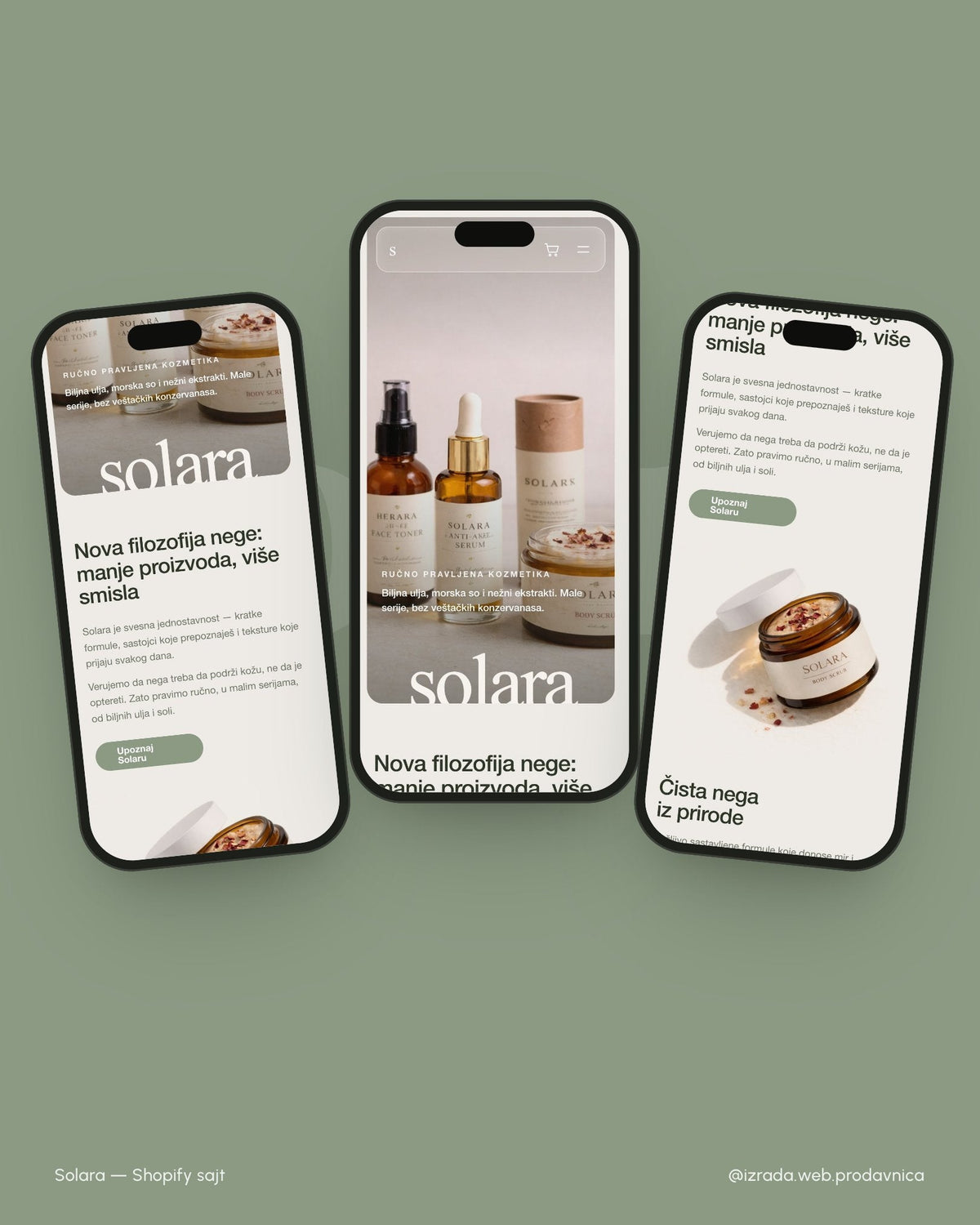 Solara — mockup Shopify prodavnice