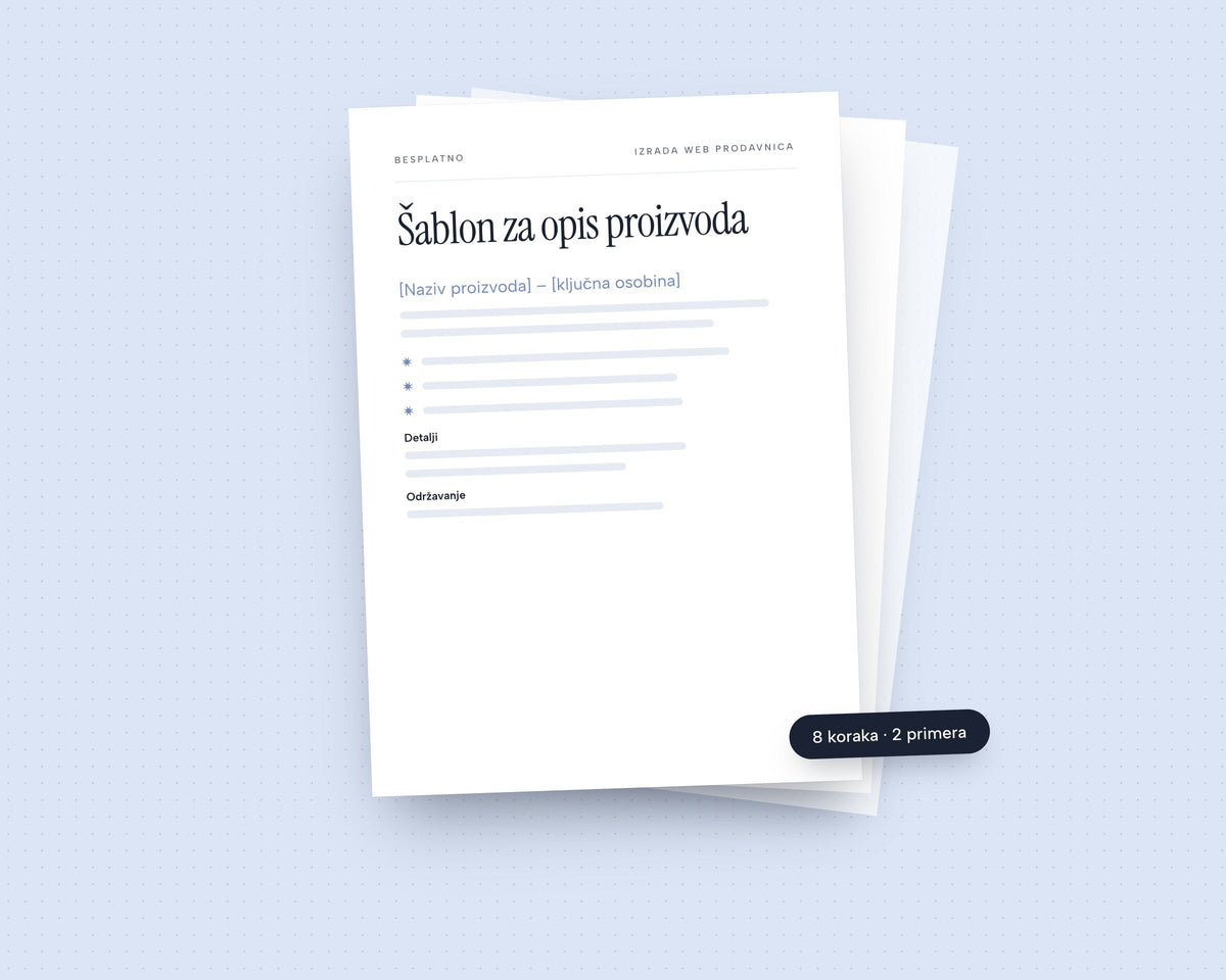 Besplatan šablon za opis proizvoda